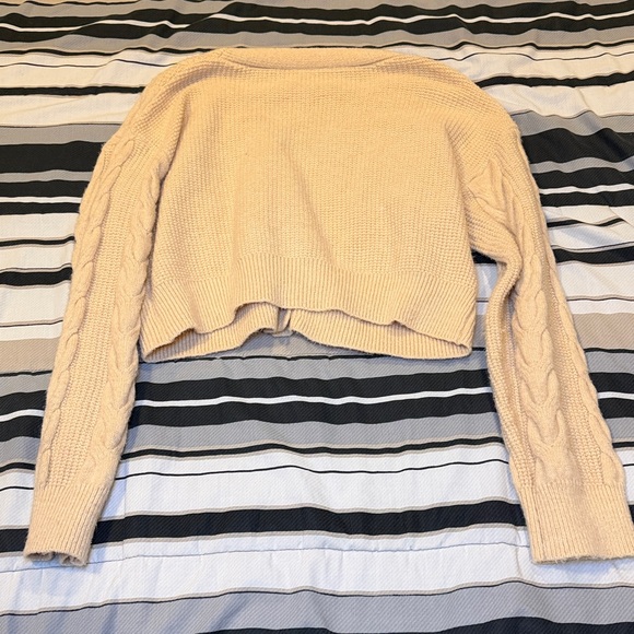 Beige Cropped Cardigan - Picture 2 of 4